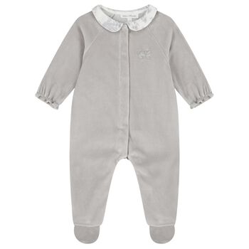 Grey & Ivory Toile De Jouy Babygrow