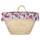 Girls Beige Floral Beach Bag, 1, hi-res