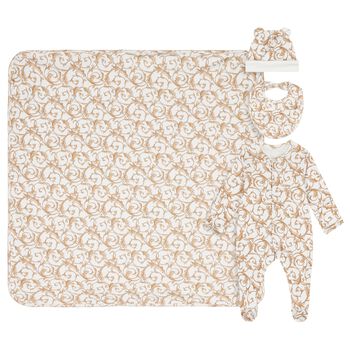 White & Gold Babygrow Gift Set (3 Piece)
