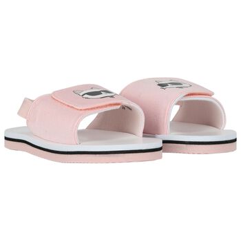 Girls Pink & White Ikonik Choupette Sandals