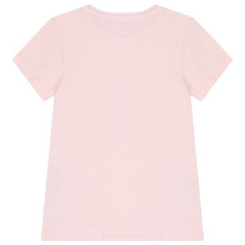 Girls Pink Logo Floral T-Shirt