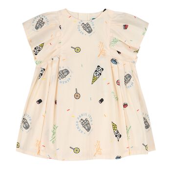 Baby Girls Beige Logo Dress