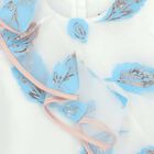 Girls White & Blue Feather Organza Dress, 1, hi-res