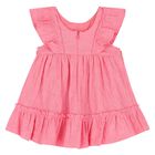 Younger Girls Pink Embroidered Dress, 2, hi-res