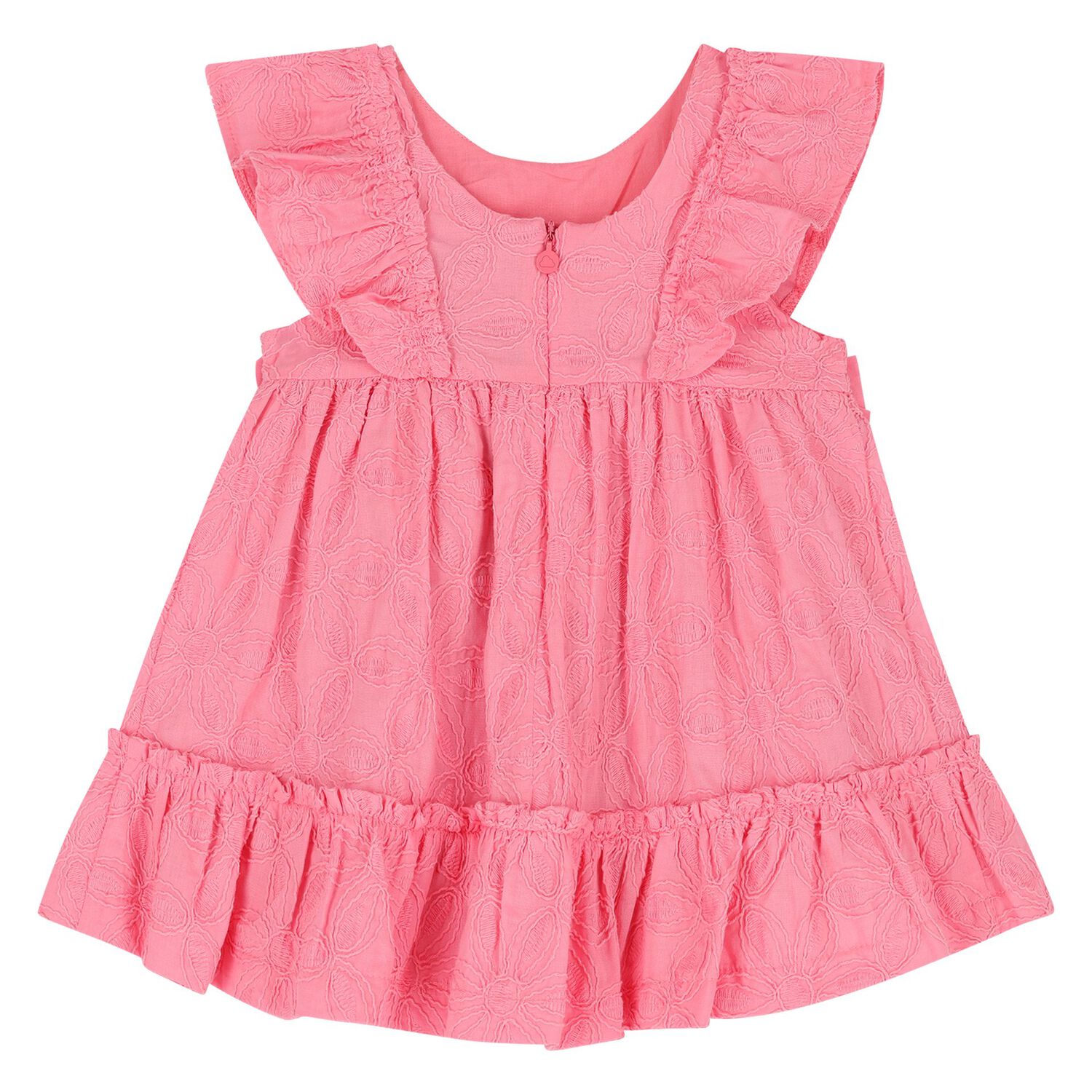 Younger Girls Pink Embroidered Dress, 2, hi-res