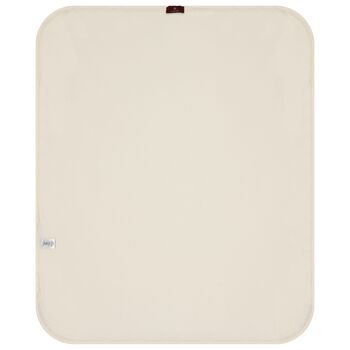 White & Beige Logo Baby Blanket