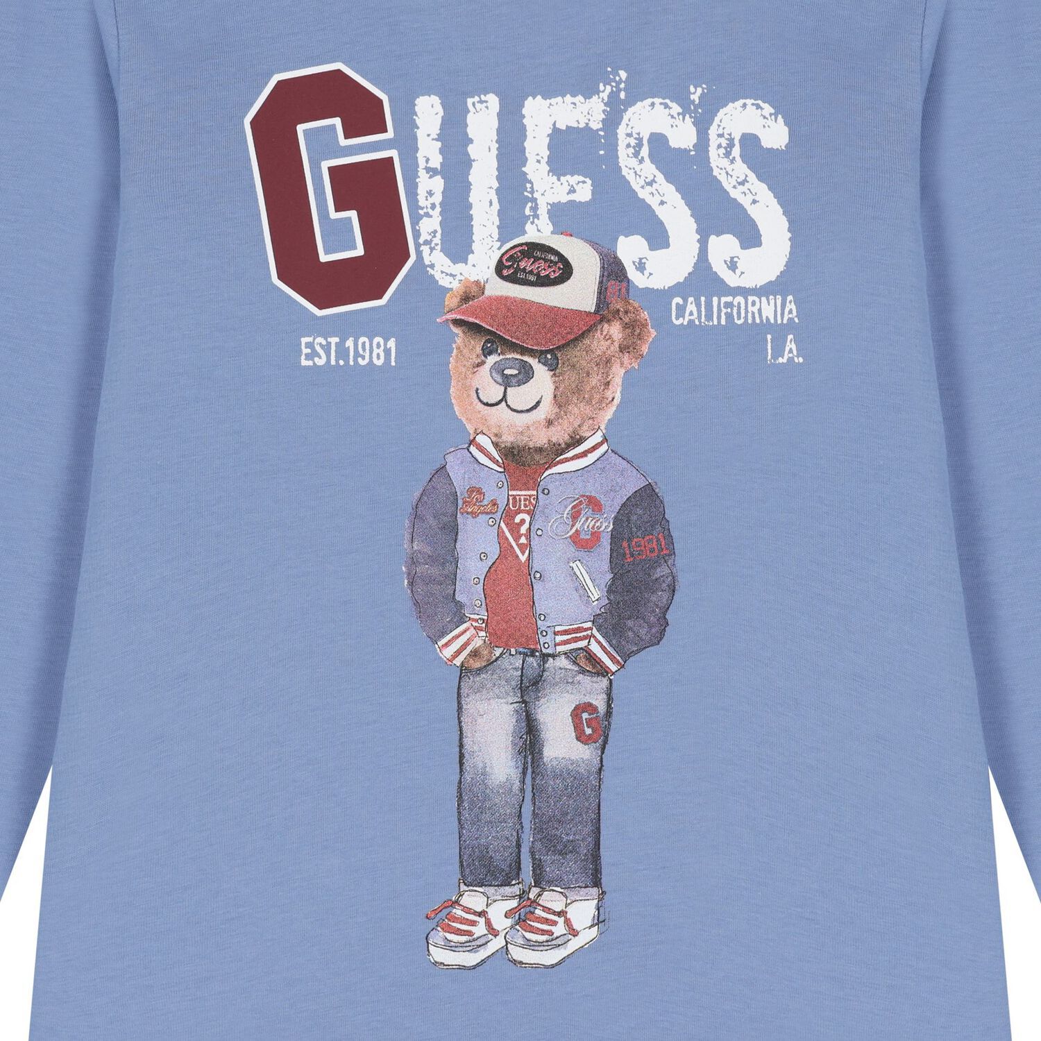 Boys Blue Teddy Bear Long Sleeve Top, 1, hi-res image number null