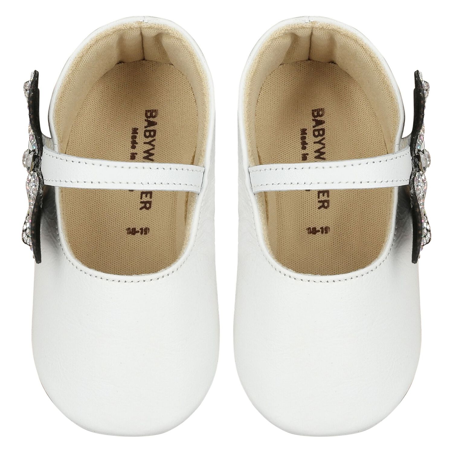 Baby Girls White Butterfly Shoes, 2, hi-res image number null