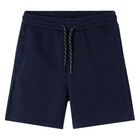 Boys Navy Cotton Shorts, 5, hi-res
