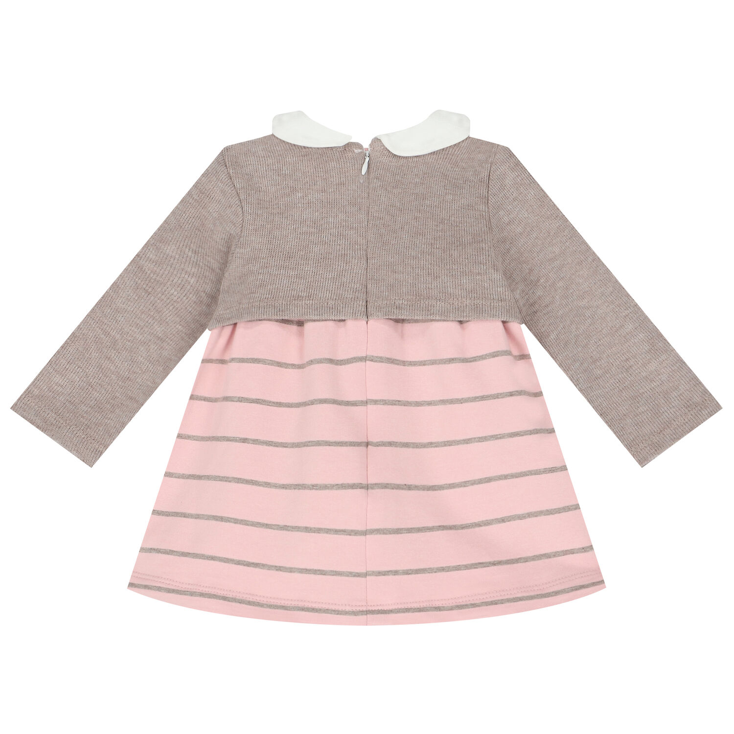 Baby Girls Pink Striped Dress, 1, hi-res image number null