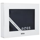 Baby Boys Navy Blue Logo Knit Blanket, 3, hi-res