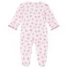Baby Girls White & Red Hearts Babygrow, 1, hi-res