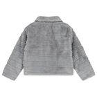 Girls Grey Faux Fur Jacket, 1, hi-res
