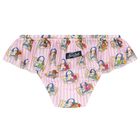 Girls White & Pink Ruffled Striped Bikini, 1, hi-res