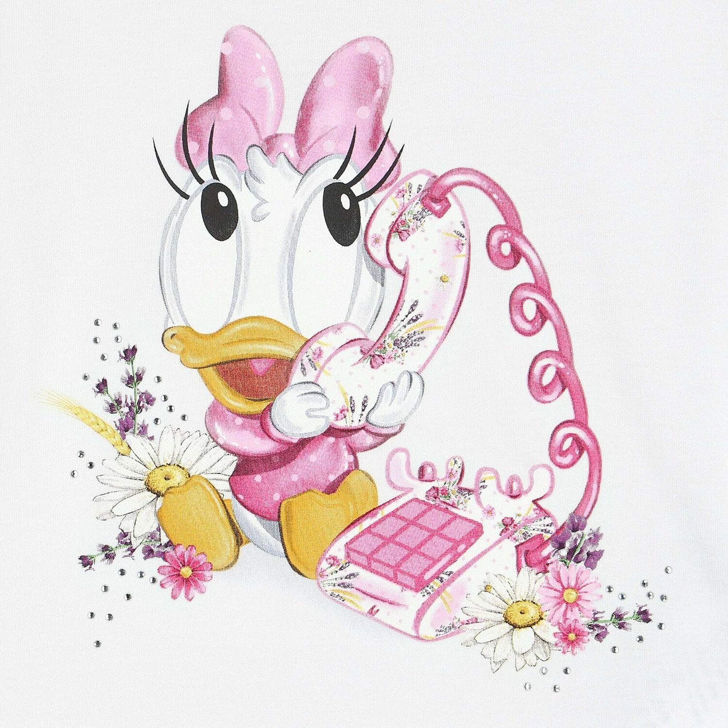 Younger Girls White Daisy Duck T-Shirt, 1, hi-res image number null