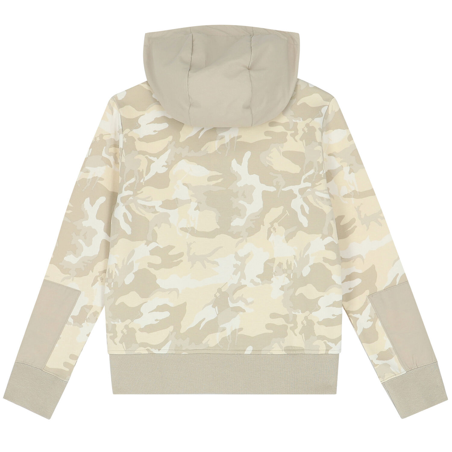 Boys Beige Camouflaged Logo Zip Up Top, 1, hi-res image number null