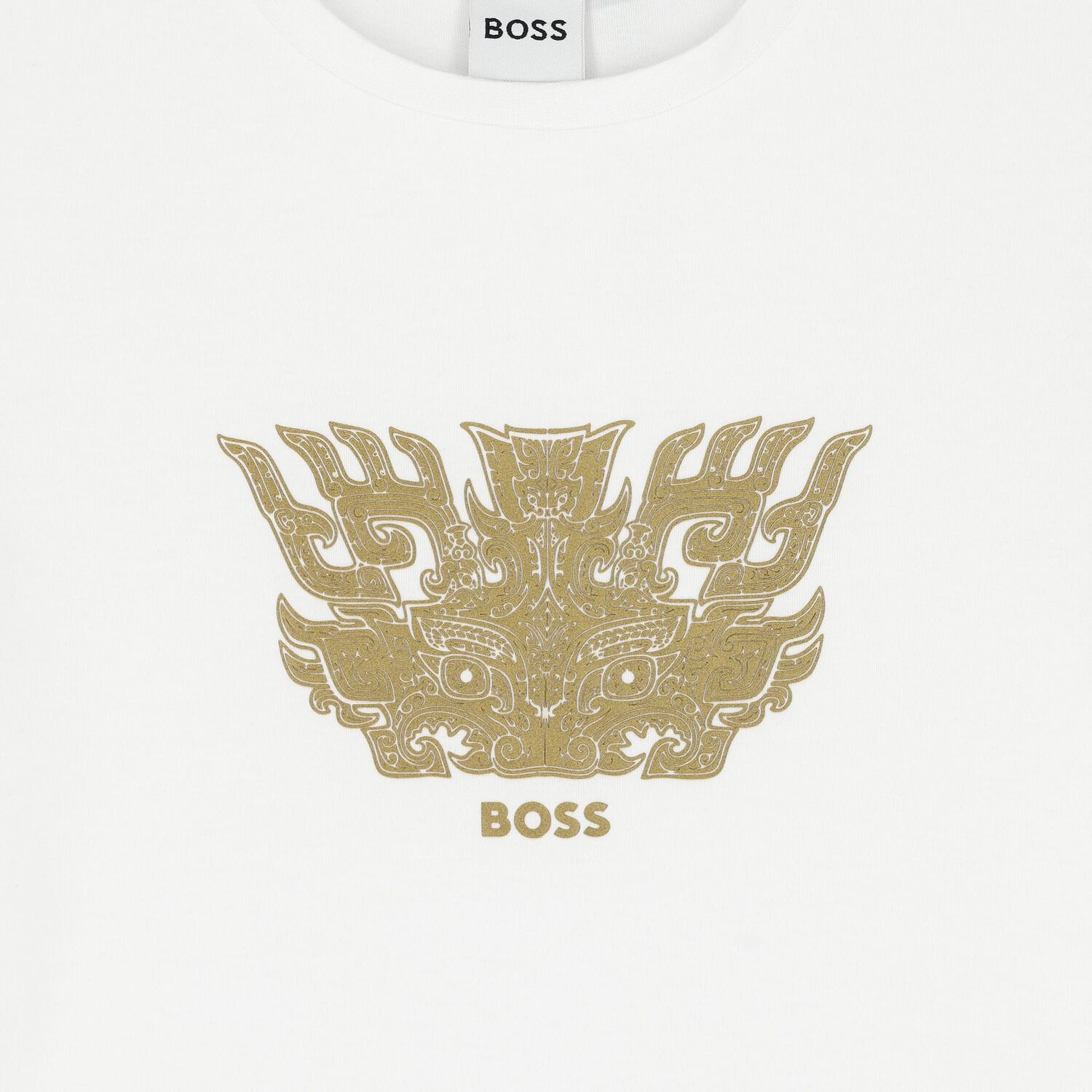 Boys White Dragon Logo T-Shirt, 2, hi-res