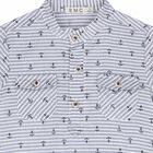 Boys White & Navy Printed Top, 1, hi-res