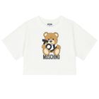 Girls Ivory Teddy Bear Logo T-Shirt, 1, hi-res