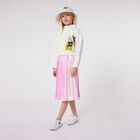 Girls Pink Logo Pleated Skirt, 1, hi-res