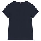 Girls Navy Blue Logo T-Shirt, 1, hi-res