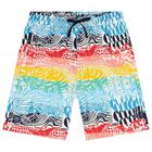 Boys Multi-Coloured Abstract Shorts, 1, hi-res