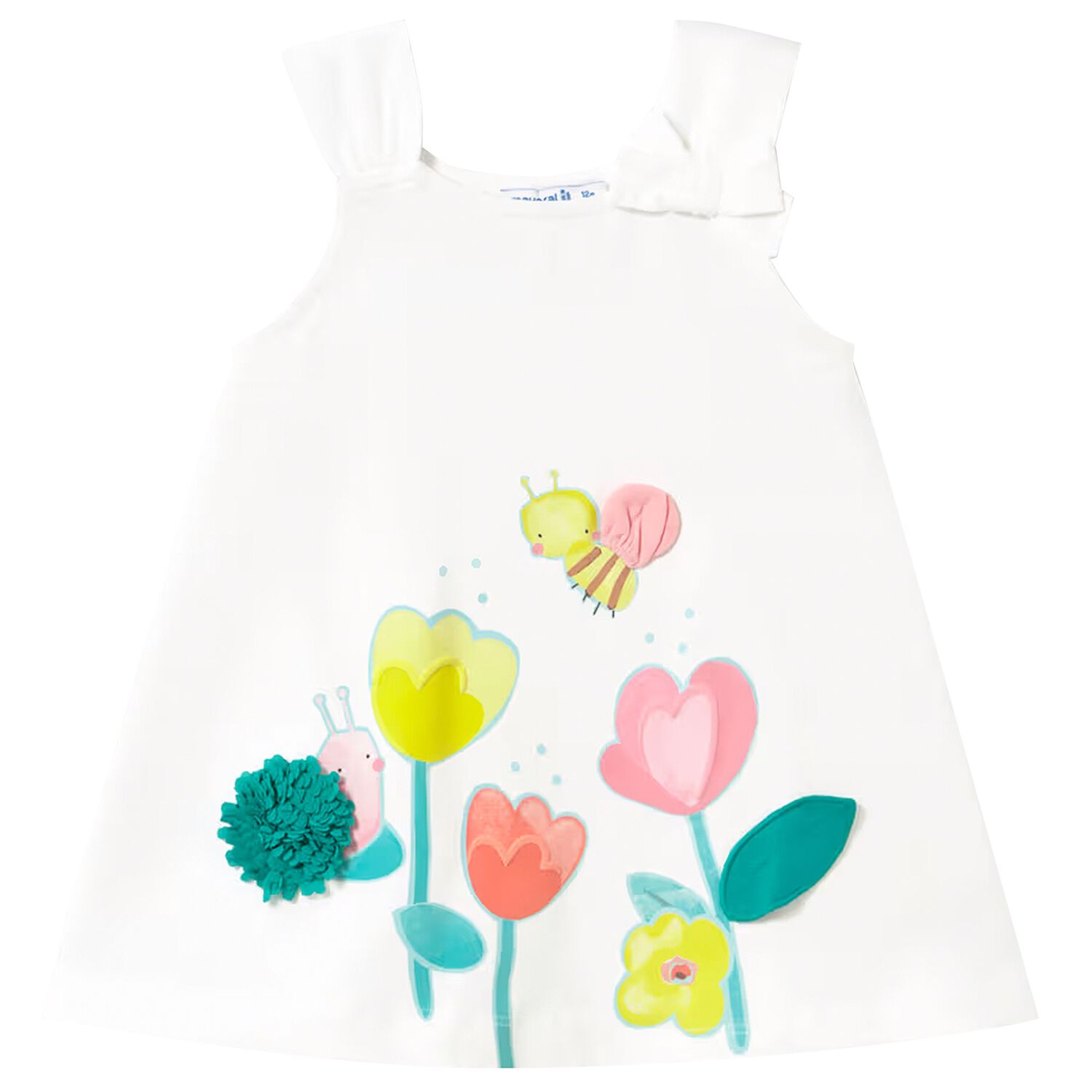 Younger Girls White Dress, 3, hi-res