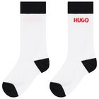 Boys Black & White Logo Socks, 1, hi-res