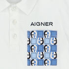 Boys White Logo Polo Shirt, 1, hi-res