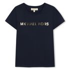 Girls Navy Blue Logo T-Shirt, 2, hi-res