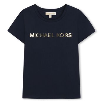 Girls Navy Blue Logo T-Shirt