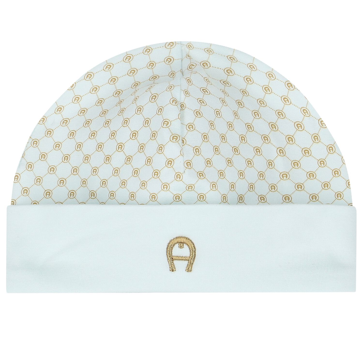 Baby Boys Blue & Gold Logo Hat, 2, hi-res
