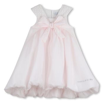 Girls Mini Me Pink Bow Organza Dress