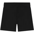Girls Black Logo Shorts, 1, hi-res