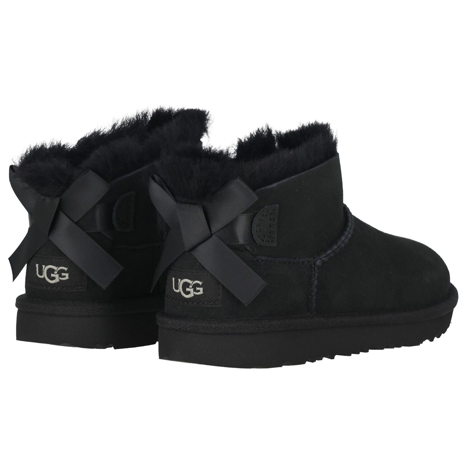 Girls Black Ultra Mini Bailey Bow Boots, 1, hi-res