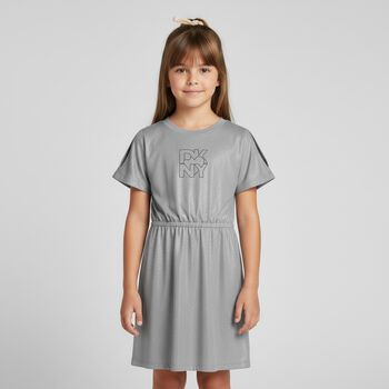 Girls Silver Logo Dress