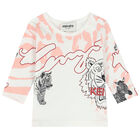 Younger Girls White Logo Top, 1, hi-res