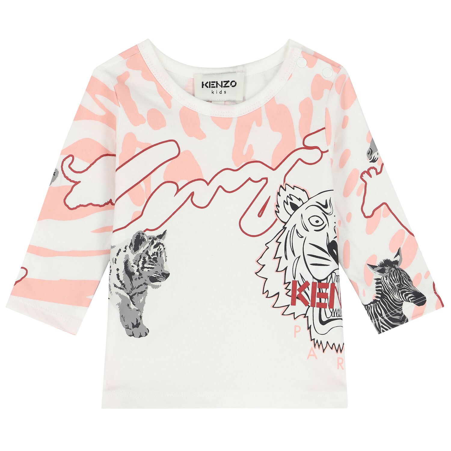 Younger Girls White Logo Top, 1, hi-res