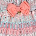 Girls Pink & Blue Crochet Knitted Shorts, 1, hi-res