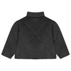 Girls Silver & Black Logo Reversible Puffer Jacket, 1, hi-res