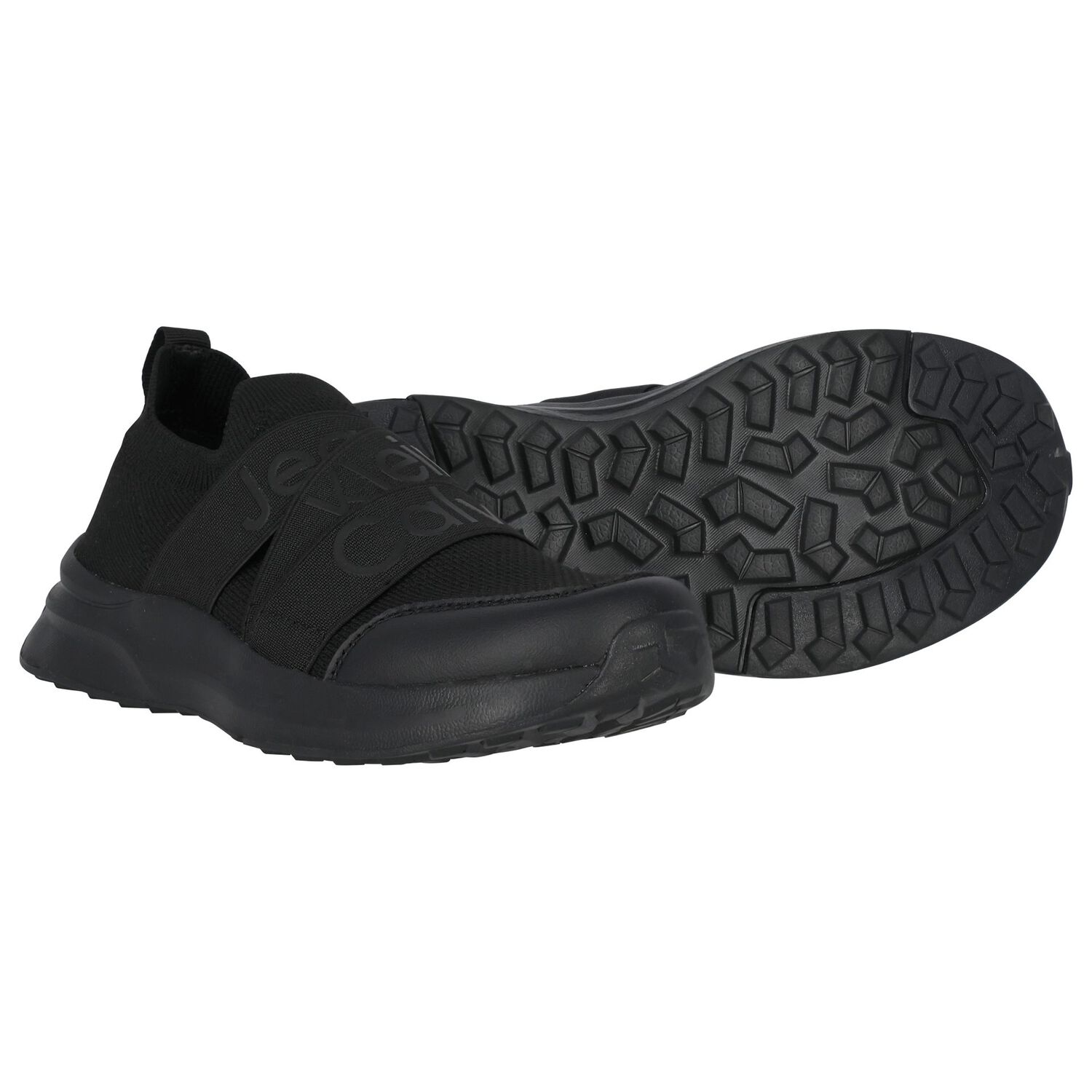 Boys Black Logo Trainers, 1, hi-res