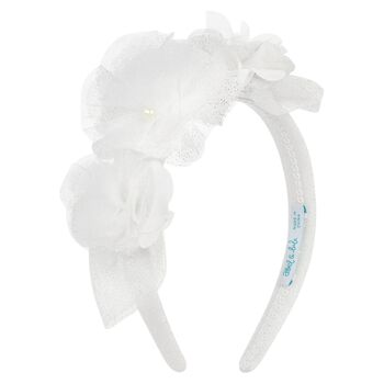 Girls White Flower Headband
