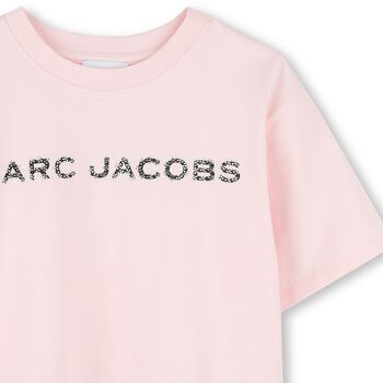Girls Pink Rhinestones Logo T-Shirt