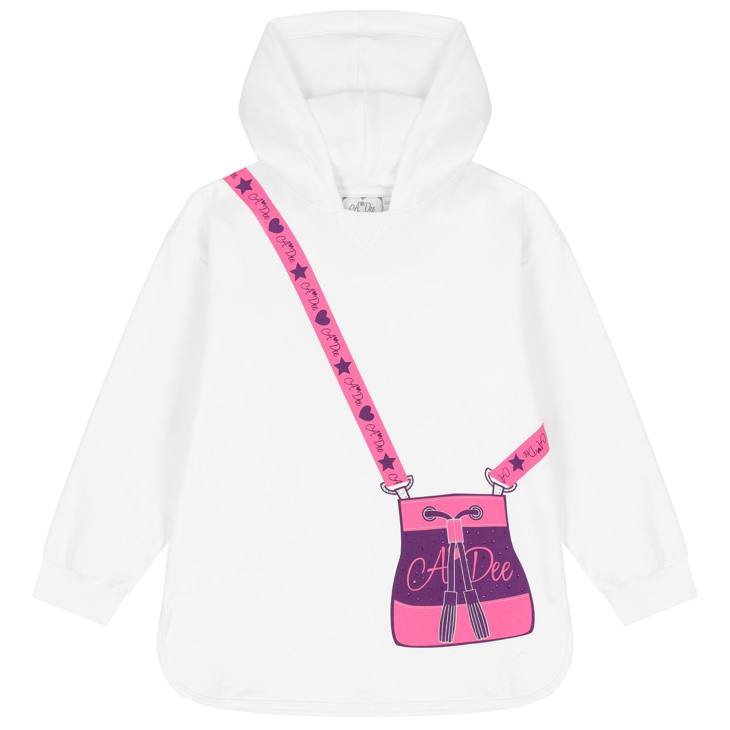 Girls White & Pink Hooded Leggings Set, 1, hi-res image number null