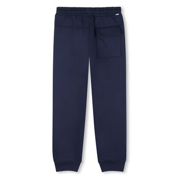 Boys Navy Blue Logo Joggers