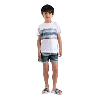 Boys White Boys Zigzag T-Shirt