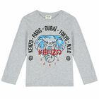 Boys Grey Logo Long Sleeve Top, 1, hi-res