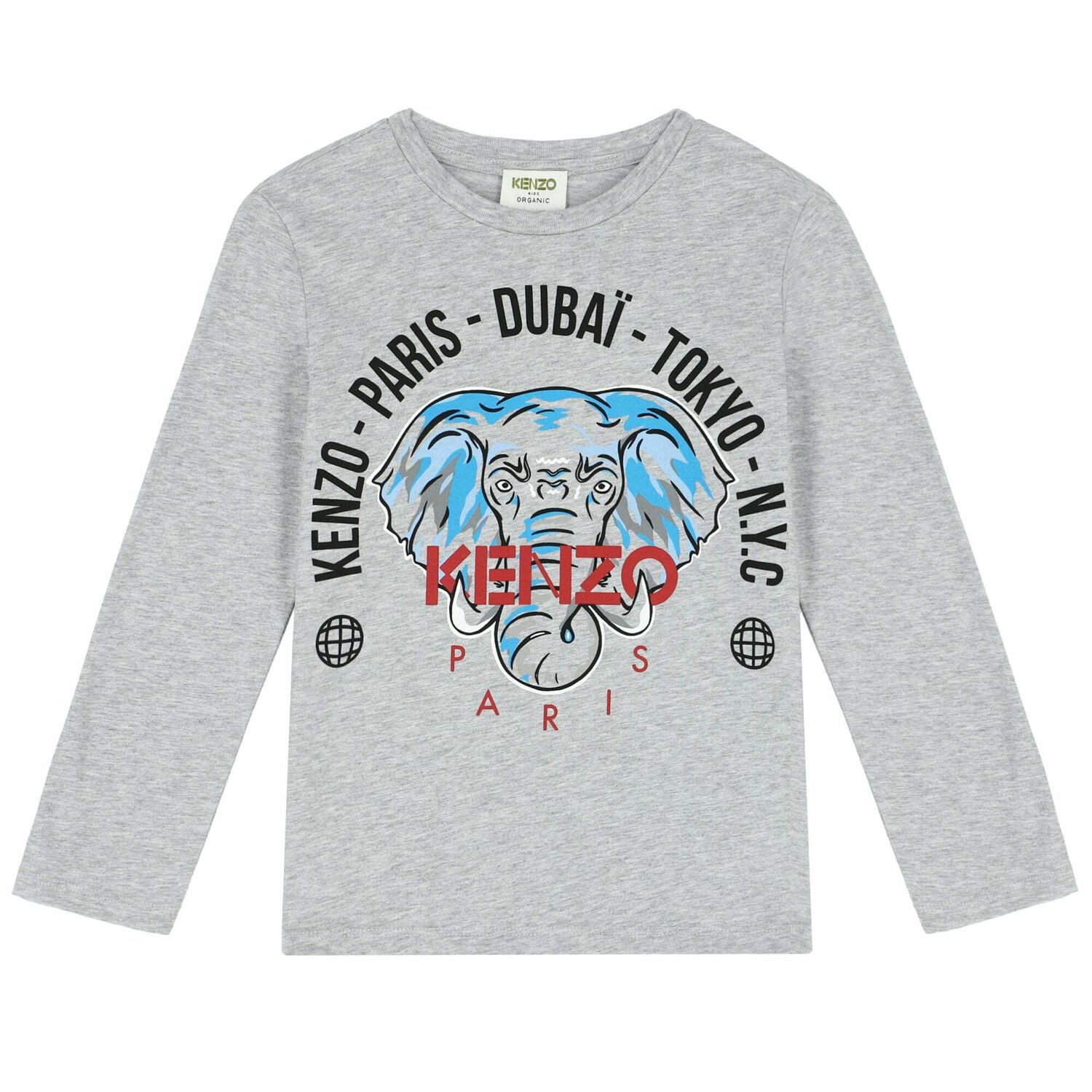 Boys Grey Logo Long Sleeve Top, 1, hi-res