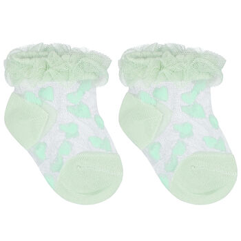 Baby Girls Aqua Tulle Socks 