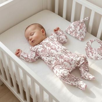 Baby Girls White & Pink Africa Babygrow Gift Set